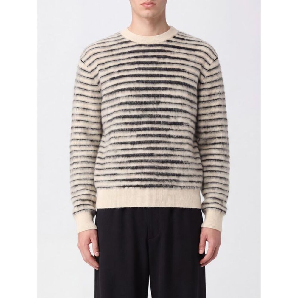 Tom Ford Men Tom Ford Striped Mohair And Silk Blend Crew Neck Jumper